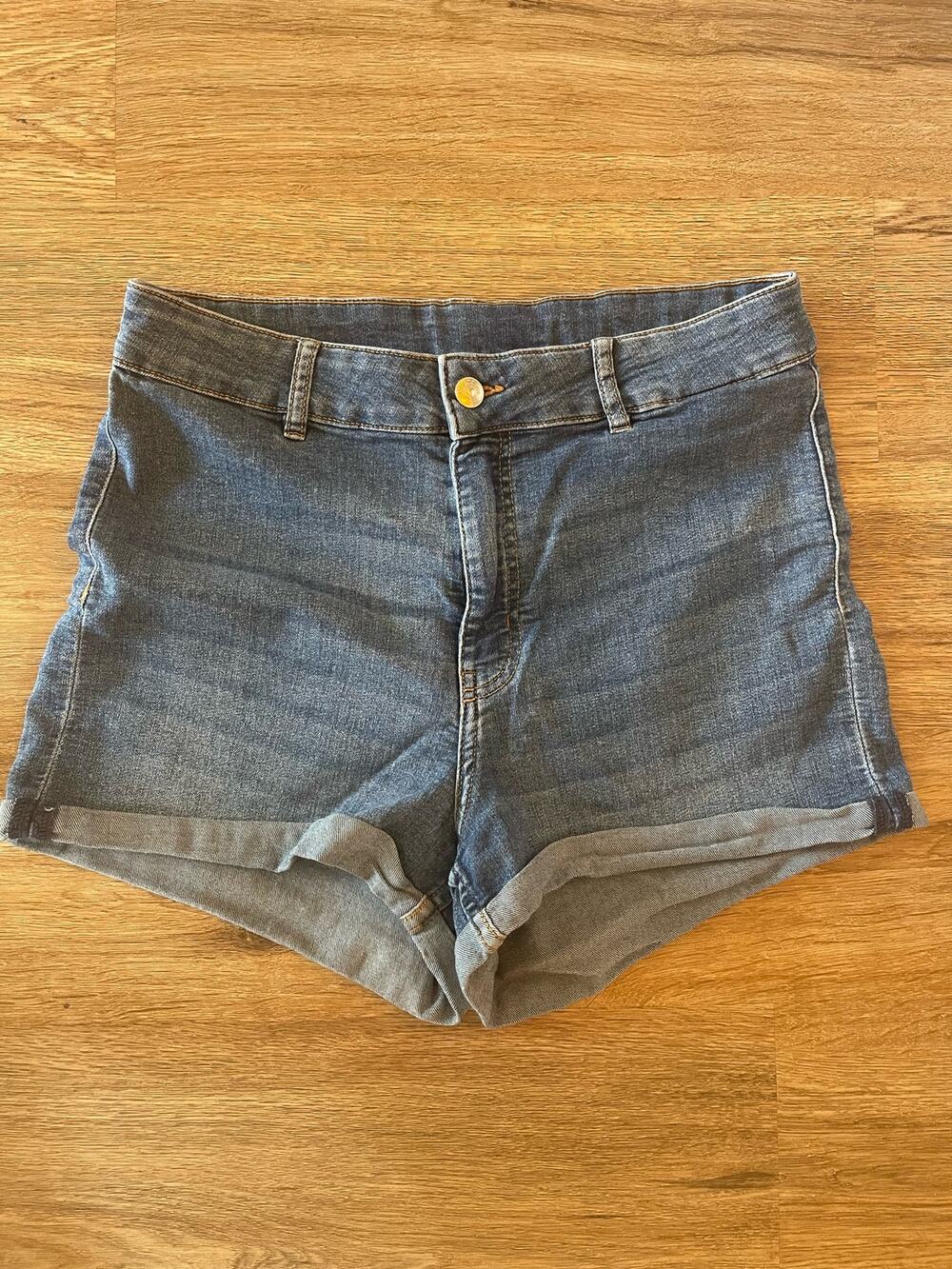 Divided Medium Wash Jean Shorts High Waisted Size 12